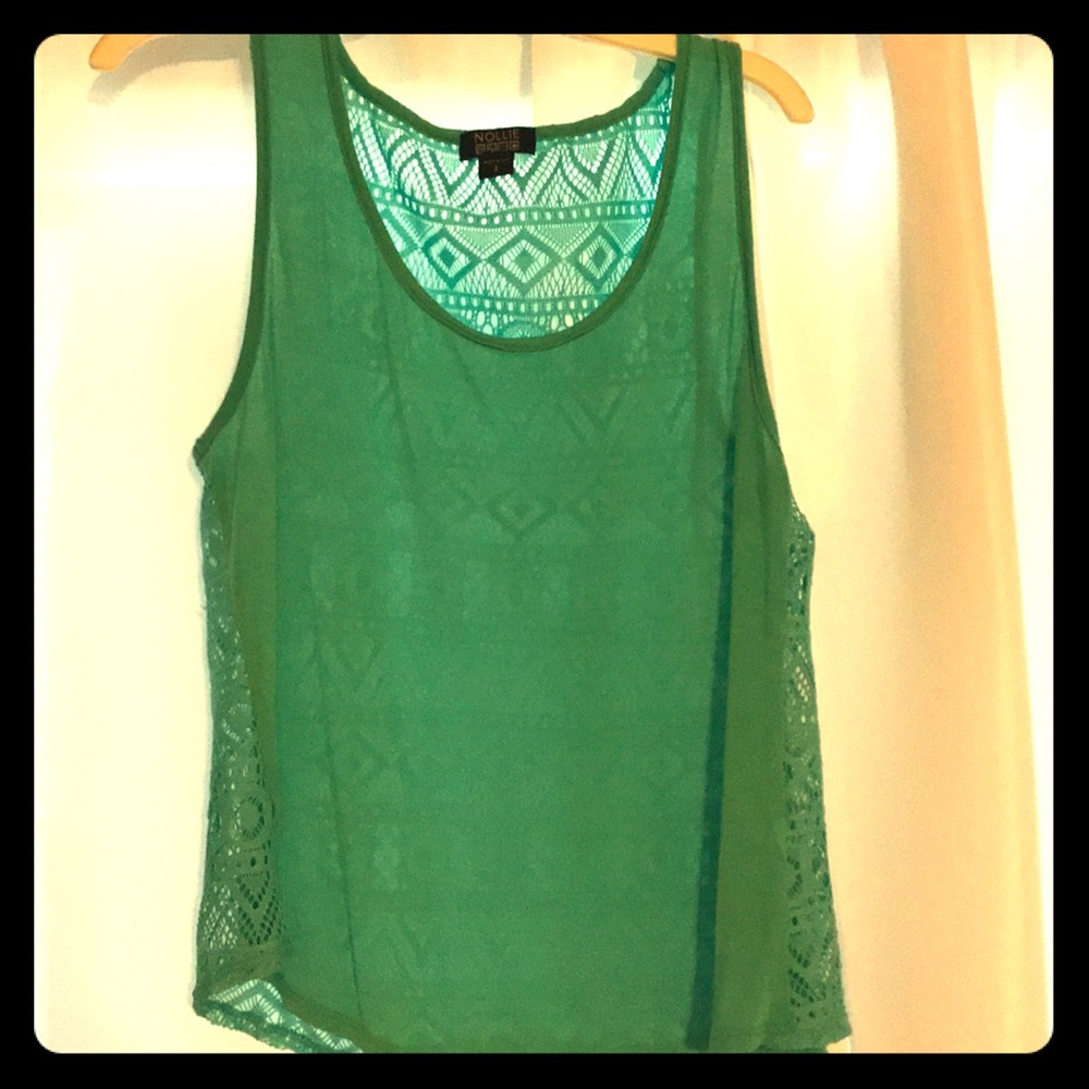 Nollie Teal Tank Top with Lace Back